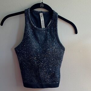 Lululemon Athletica Speckled Dark Blue Cropped Top